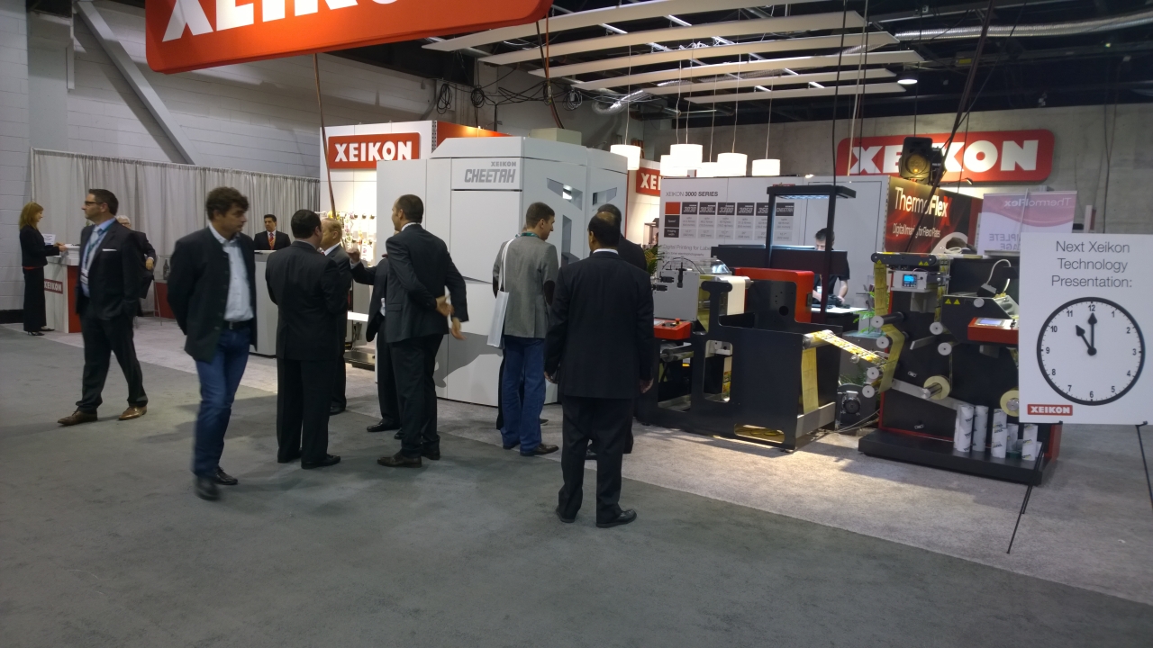 Xeikon was one of the digital press vendors both printing Color-Logic labels live at Labelexpo Americas 2014 to demonstrate the capability of their latest presses.  