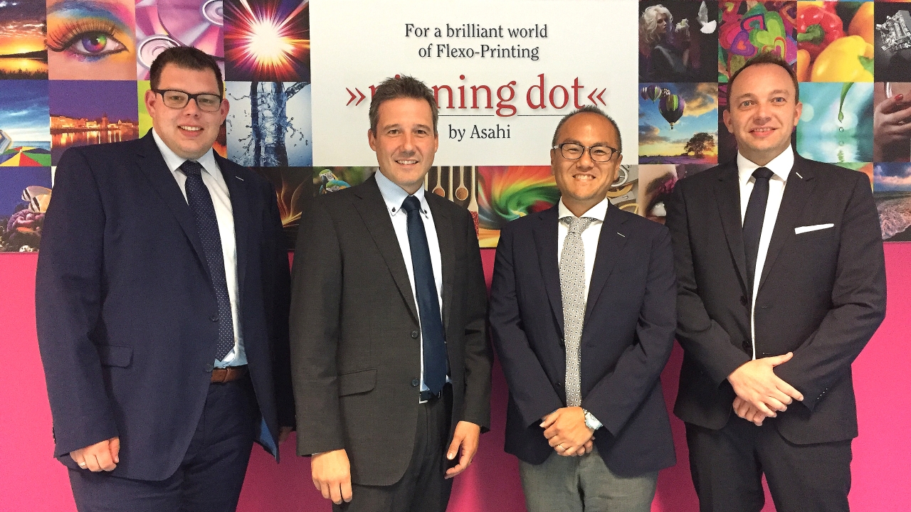 Pictured (from left): Dennis Hubbeling, Stephan Doppelhammer, Asahi Photoproducts managing director Aki Kato and André Jochheim