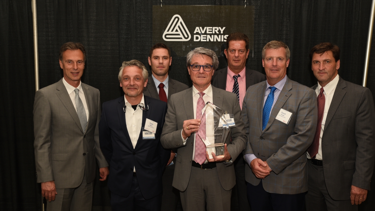 Pictured (from left): Georges Gravanis, Avery Dennison; Pablo Belluz, Siliconature; Drew Wood, Siliconature; Gino Dal Mas, Siliconature; Peter Servaas, Avery Dennison; David Arado, Siliconature; Roland Simon, Avery Dennison Pictured (from left): Georges Gravanis, Avery Dennison; Pablo Belluz, Siliconature; Drew Wood, Siliconature; Gino Dal Mas, Siliconature; Peter Servaas, Avery Dennison; David Arado, Siliconature; Roland Simon, Avery Dennison