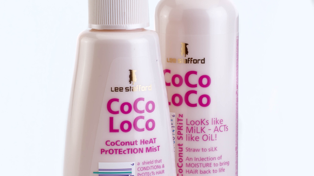 CoCo LoCo bottles from Lee Stafford, foiled by Olympus using foils from API
