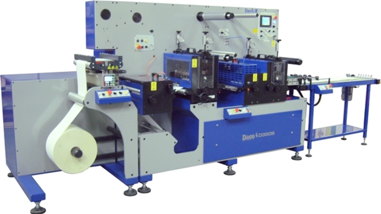 The Daco Solutions D350S allows the die-cutting of material from digital label presses and can cut to register in both roll and sheet formats
