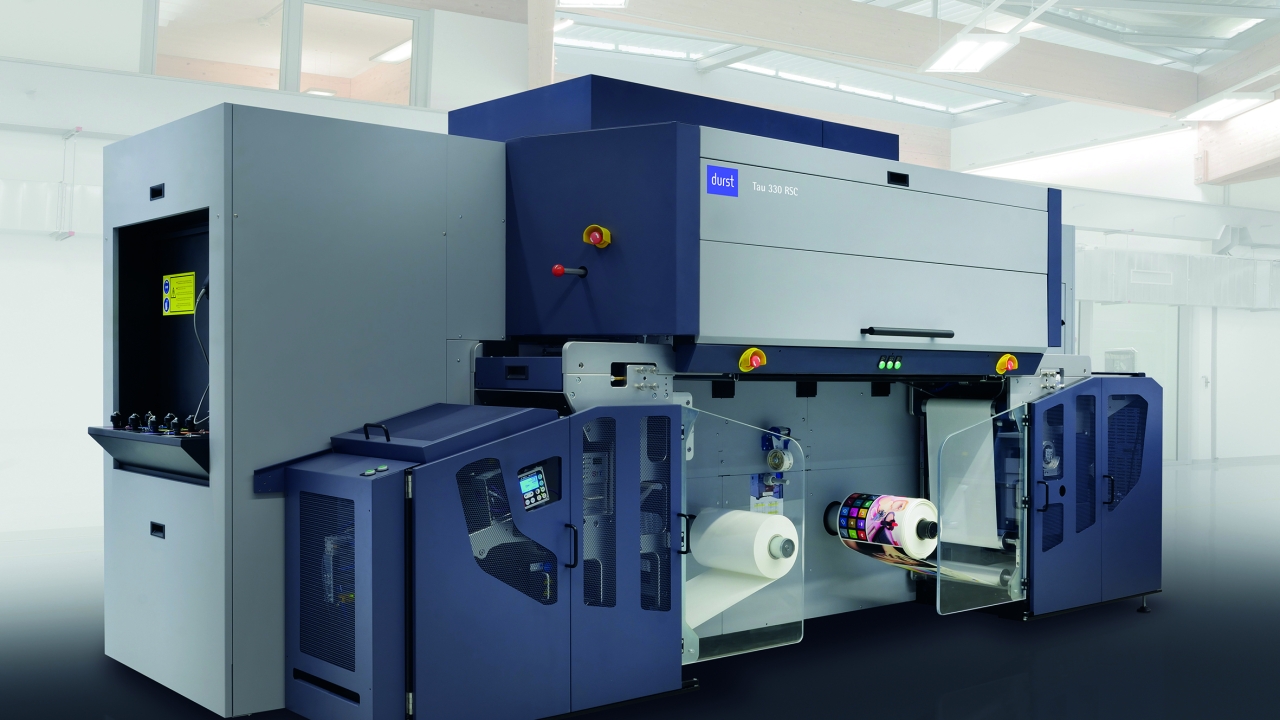Tau 330 RSC is a UV inkjet label and package printing press featuring a 330mm print width combined with a print speed of up to 78 linear m/min