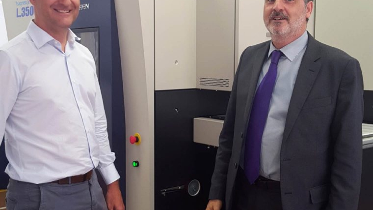 Etiquetas Adhegraf David Pérez Jiménez (left) and Jerónimo Pozo (right), HTGraf regional manager