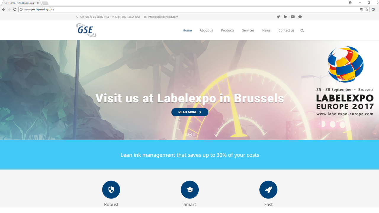 vThe launch of the new website coincides with the global debut at Labelexpo Europe 2017 of GSE Ink manager
