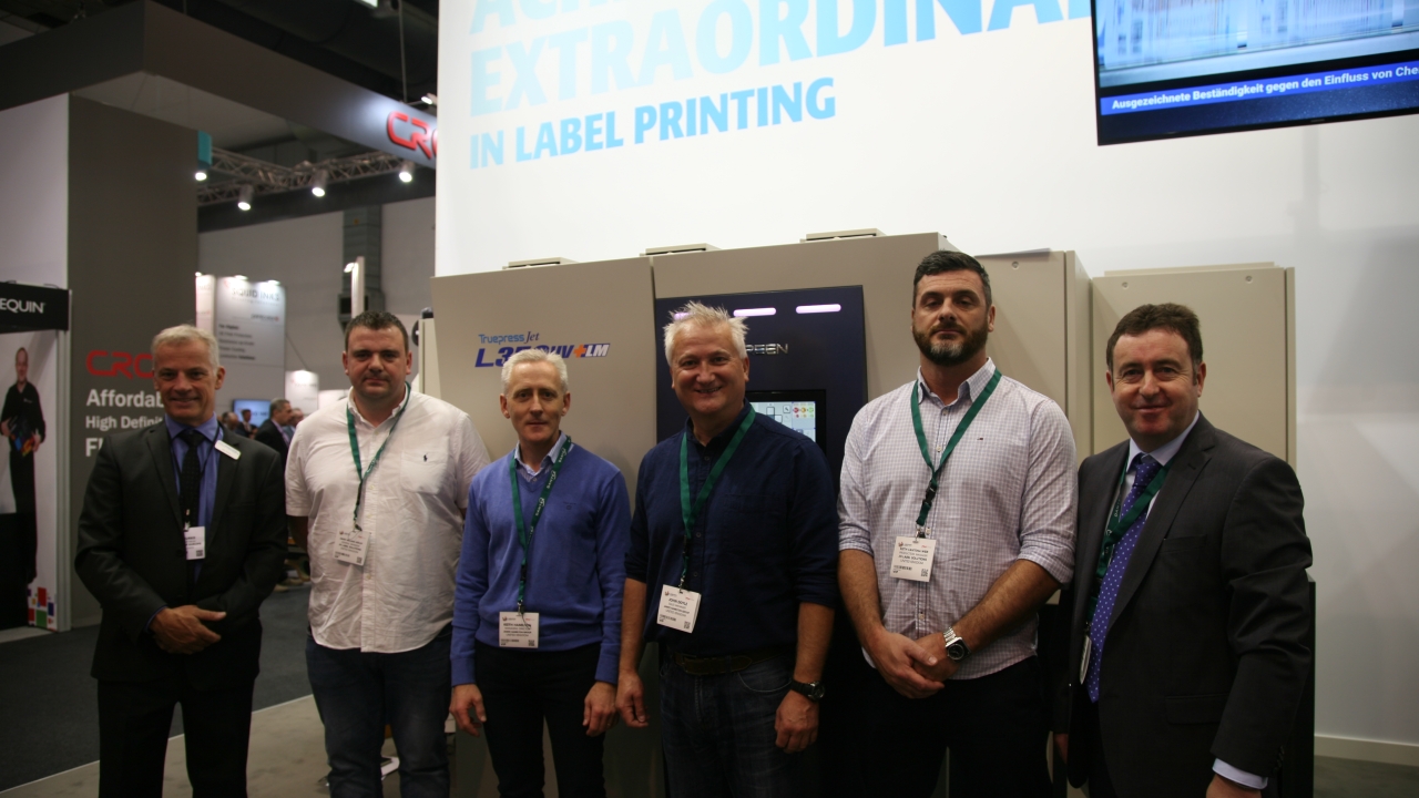 Pictured (from left): David Headley, James Hamilton Group; Bui Burke, Screen Europe; Keith Hamilton, James Hamilton Group; John Doyle, James Hamilton Group; Keith Weir, Hawthorne, James Hamilton Group; Richard Styles, Litho Supplies