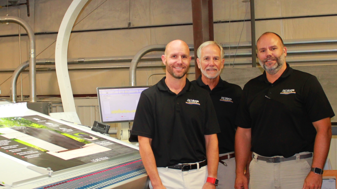 The management team at JW Moore Printing, (from left) Matt Moore, Gary Moore and Michael Moore, is eagerly awaiting the new KBA Rapida 145 six-color sheet-fed press plus coater The management team at JW Moore Printing, (from left) Matt Moore, Gary Moore and Michael Moore, is eagerly awaiting the new KBA Rapida 145 six-color sheet-fed press plus coater