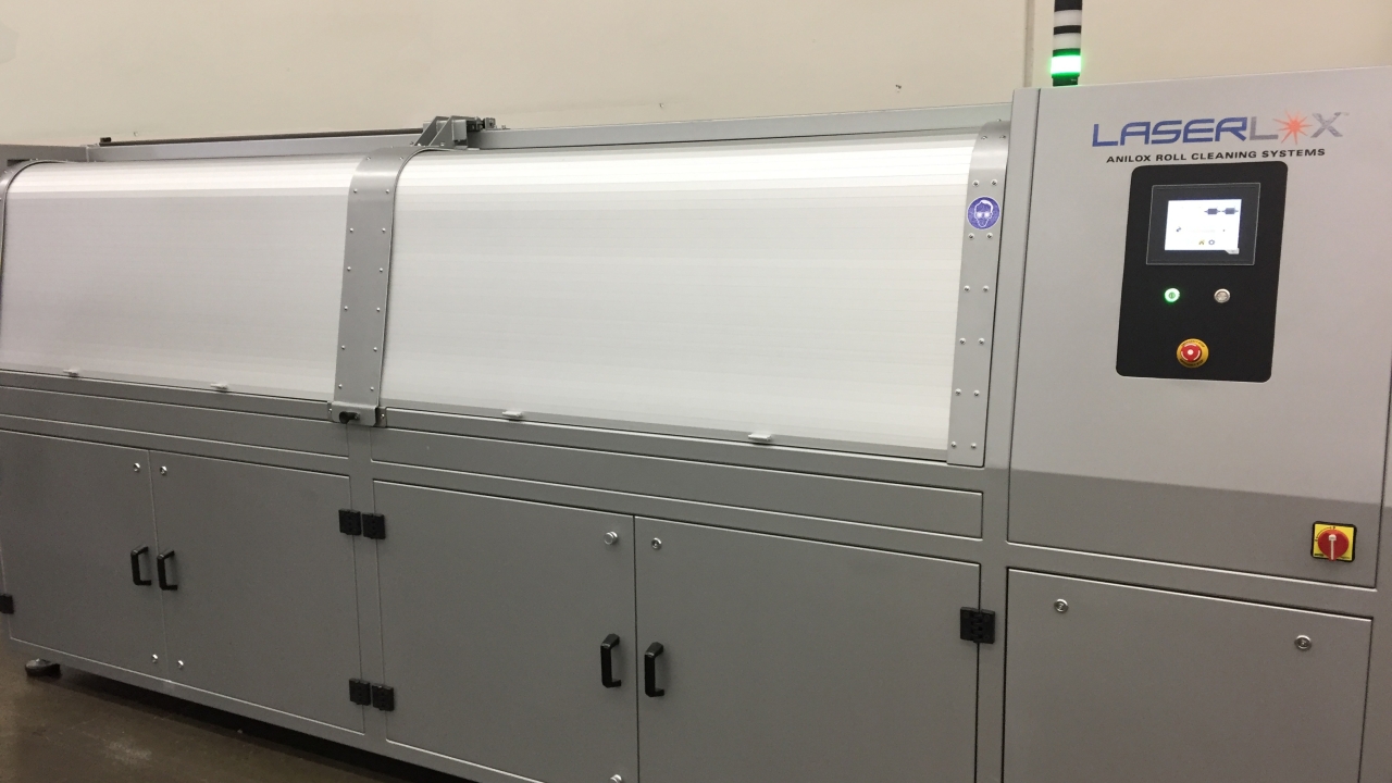 Laserlox anilox roll cleaning system will service new 10-color PCMC Fusion C CI flexo press Laserlox anilox roll cleaning system will service new 10-color PCMC Fusion C CI flexo press