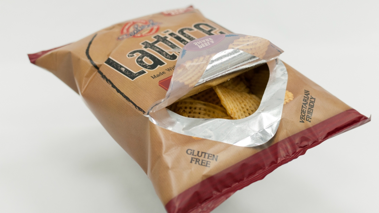 The lasered pack enables consumers to peel open the front of the packet The lasered pack enables consumers to peel open the front of the packet