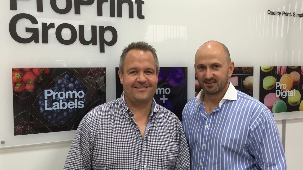 Nigel Tollman, co-director, and James Denny, founder and director, of ProPrint Group Nigel Tollman, co-director, and James Denny, founder and director, of ProPrint Group
