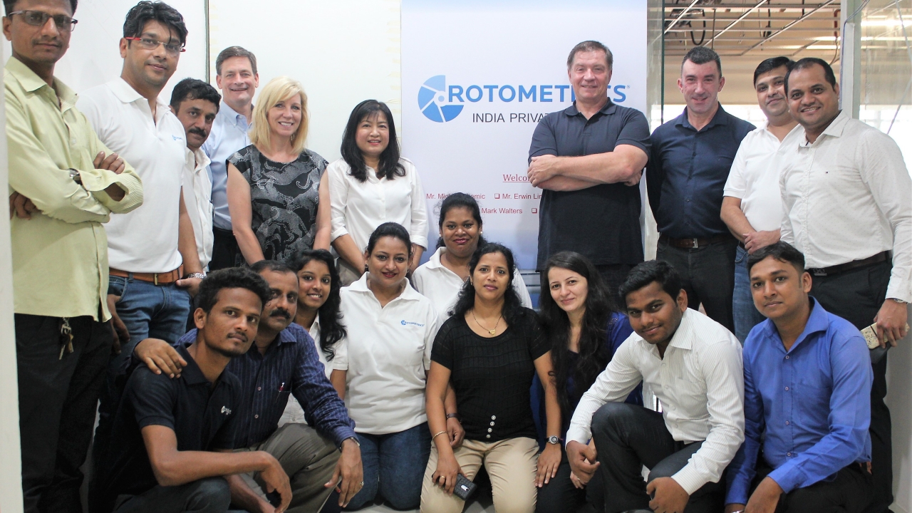 The new RotoMetrics India team with top management of the company at the office inauguration in Mumbai