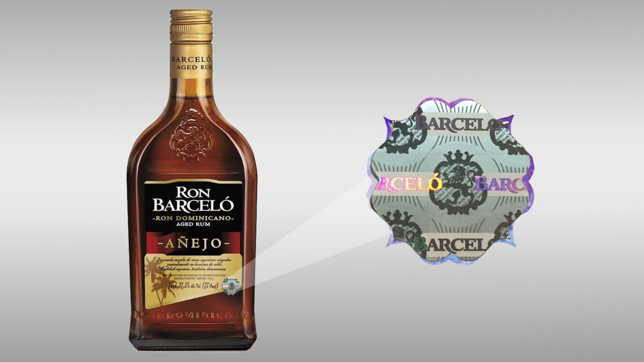 Lecta Adestor Gloss 80g selected to label the Ron Barceló Dominican rum image with a hologram