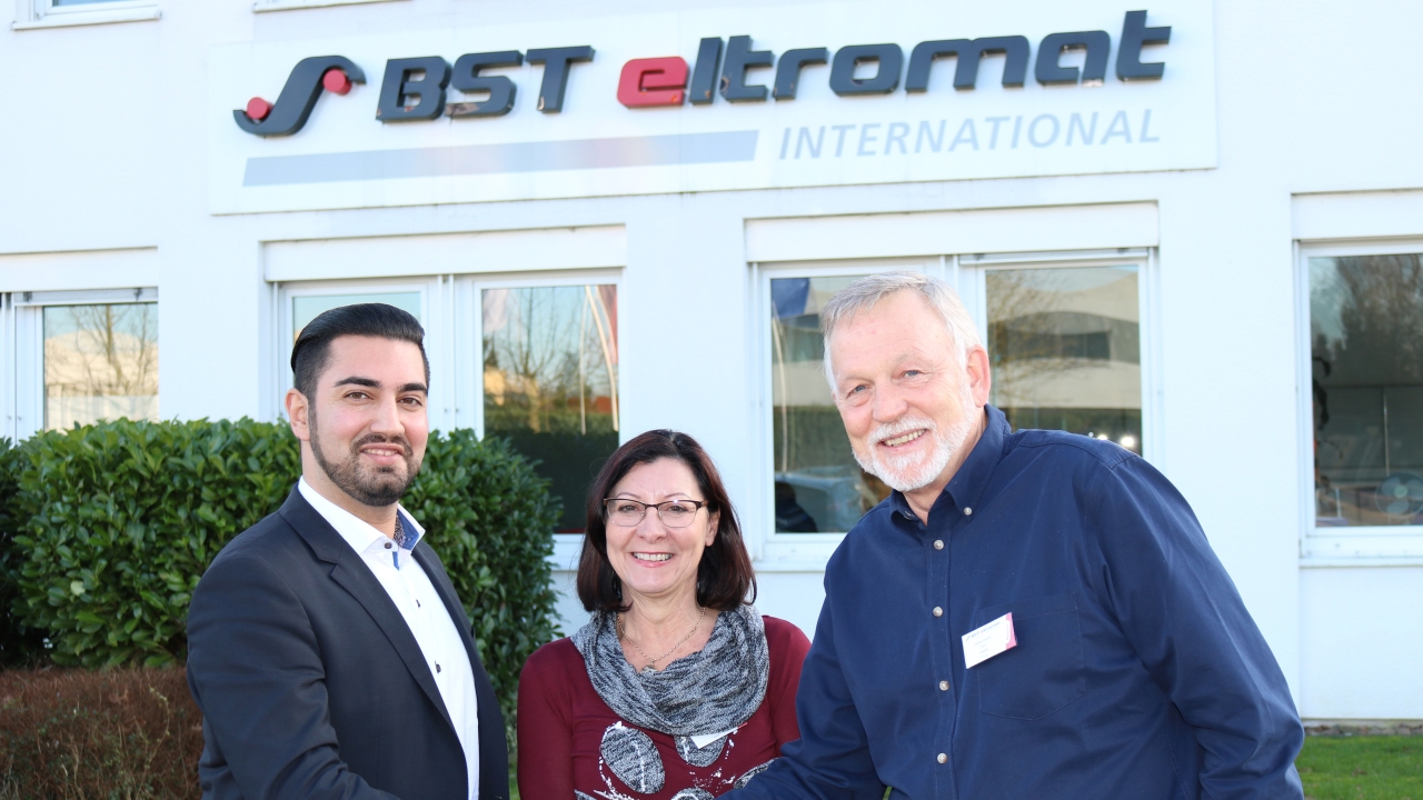 Pictured (from left): Maxteq founders Andrew Maxwell and Olga Maxwell, and Sajid Malik, vice president of sales in the Asia-Pacific region at BST eltromat