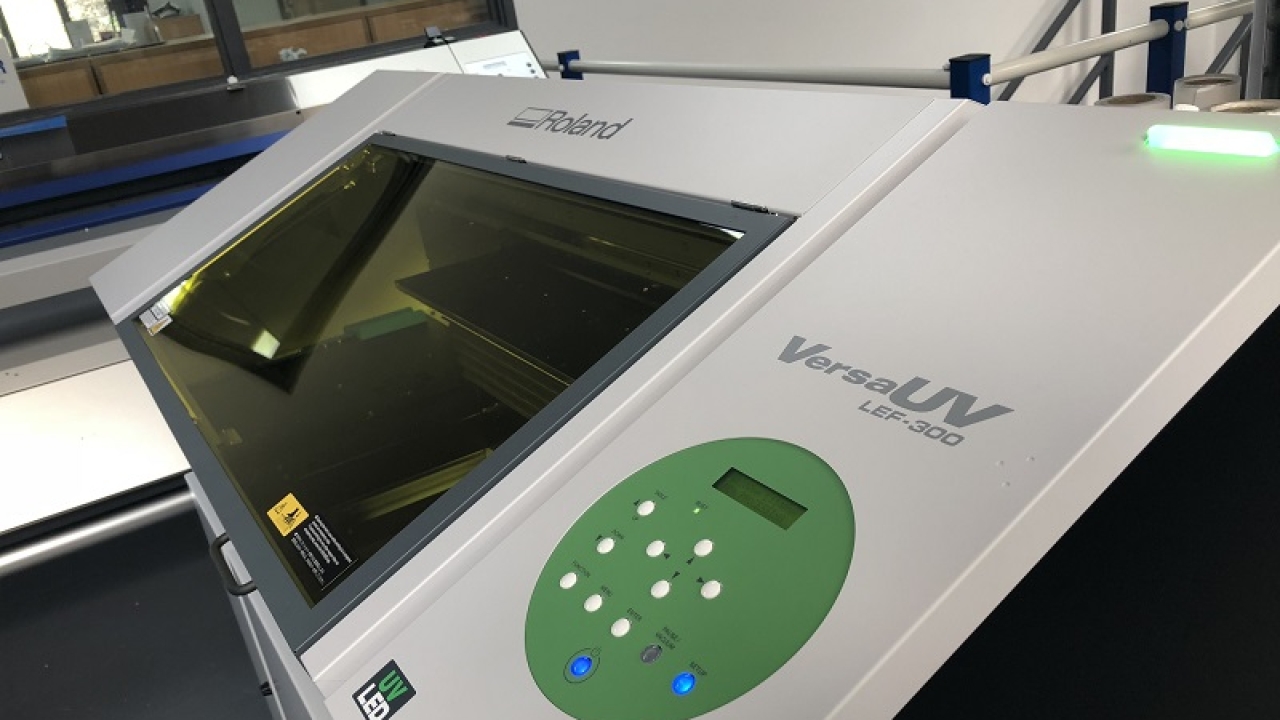 A Roland DG VersaUV LEF-300 flatbed printer will be used to explore proofing/production of specialist work for customers
