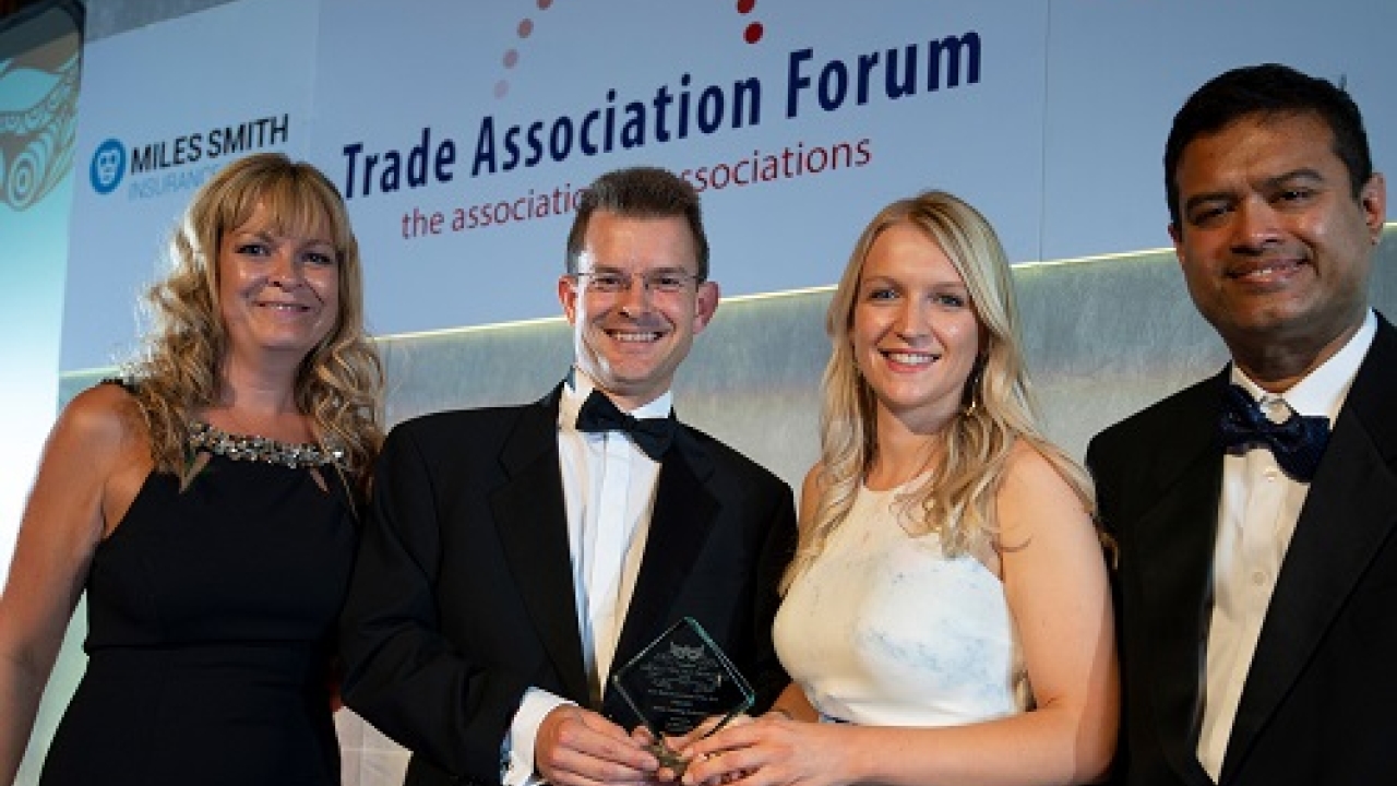 BCF CEO Tom Bowtell (second from left) and Tania Morrill (second from right), head of marketing at BCF, accept the ‘Trade Association of the Year 2018’ award