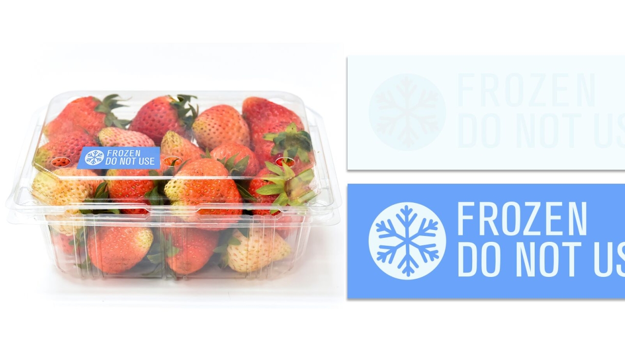 If the temperature of the package drops at or below 32 degrees F (zero degrees C), a colored symbol appears on the exterior of the package to quickly notify the supply chain that product has been damaged If the temperature of the package drops at or below 32 degrees F (zero degrees C), a colored symbol appears on the exterior of the package to quickly notify the supply chain that product has been damaged