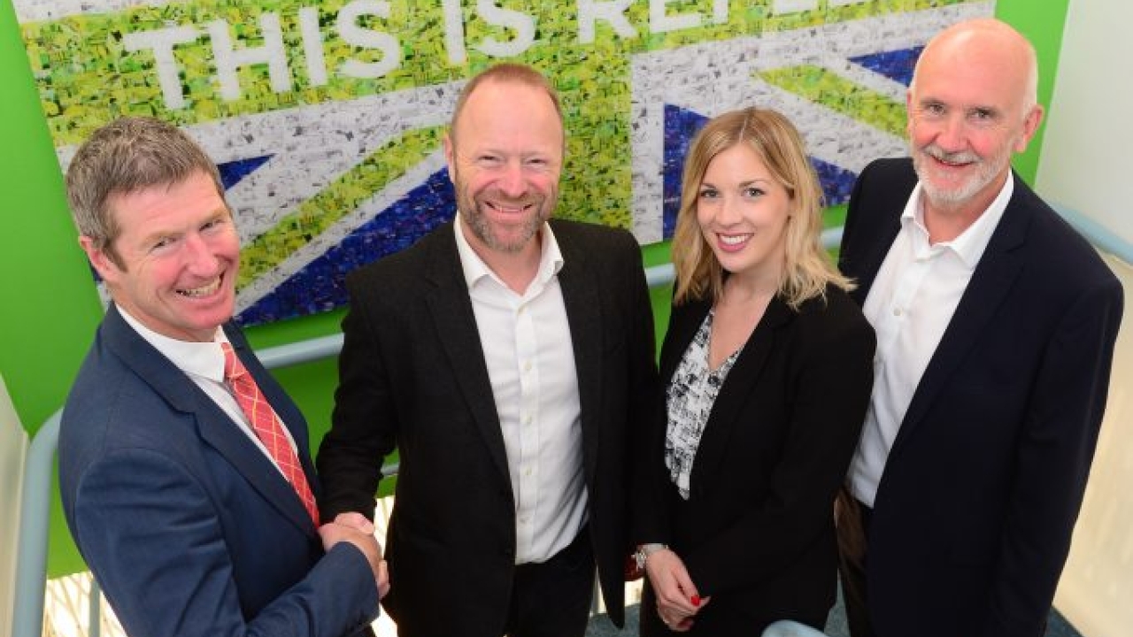 Pictured (from left): Heaphy, Kendall, Rooksby and Mike Turner, financial director at Reflex