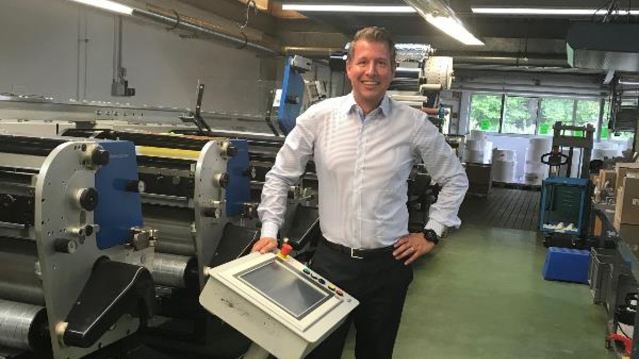 Oliver Finkbeiner, managing director of All4Labels, with the new Gallus ECS 340
