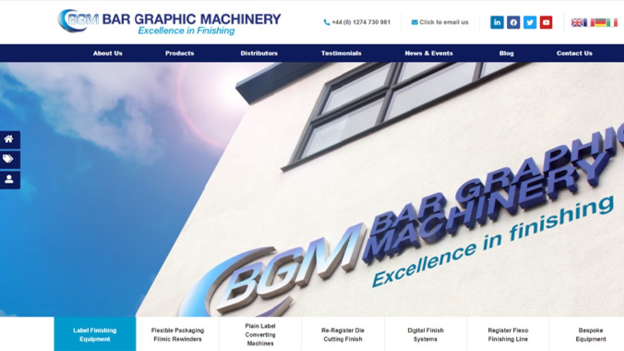 Bar Graphic Machinery (BGM) has launched a new, fully responsive website