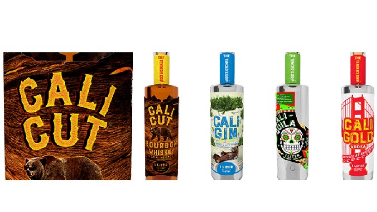 Mount Diablo distillery spirits featuring the 'tender's grip' label Mount Diablo distillery spirits featuring the 'tender's grip' label