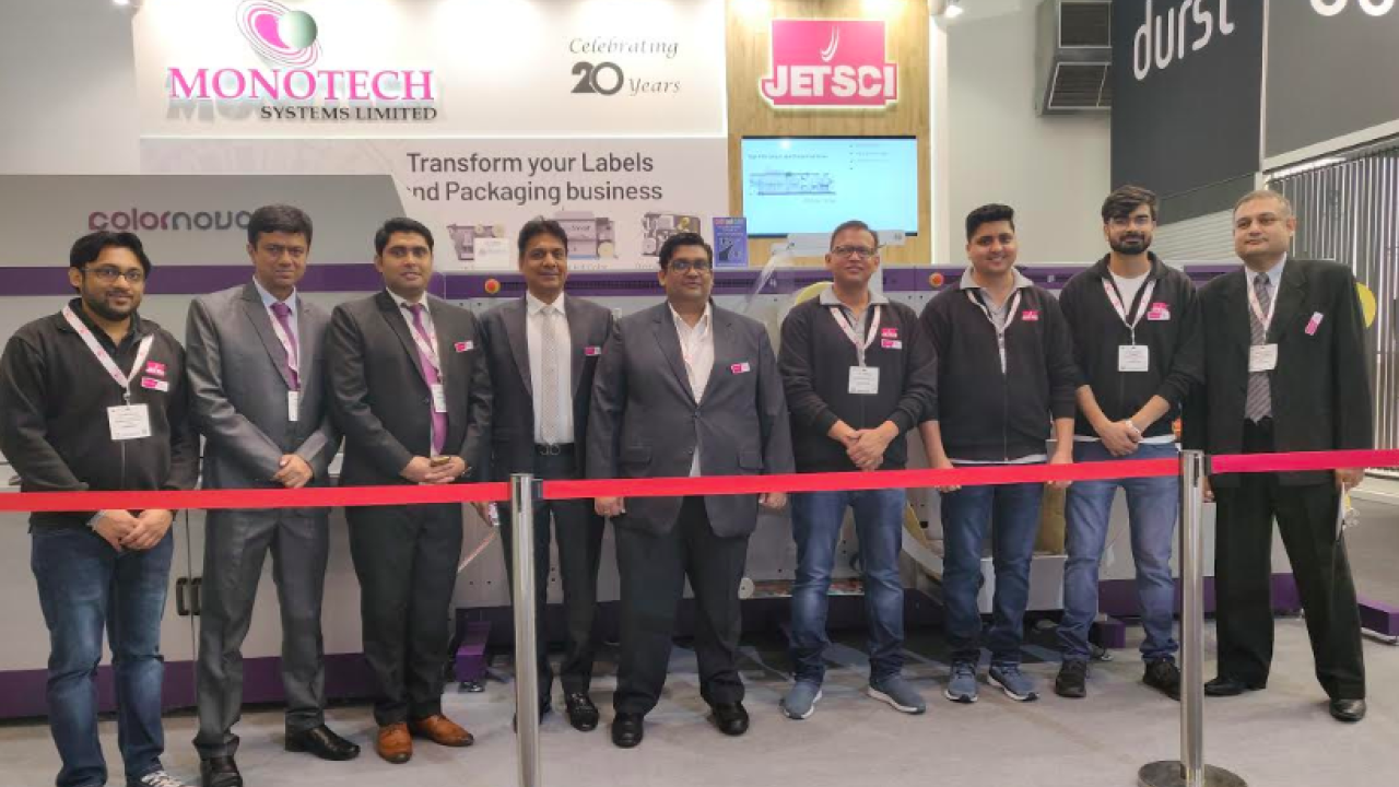 Monotech team with the Colornovo at Labelexpo Europe 2019