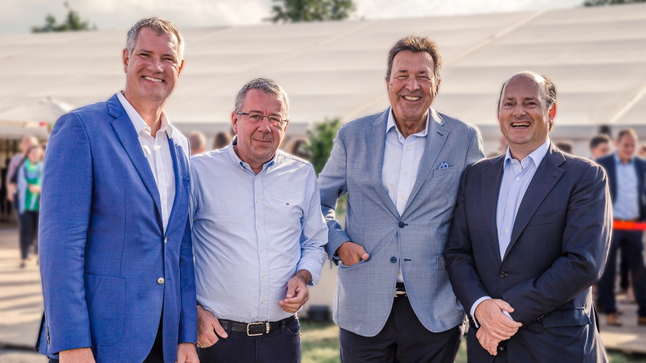 Holger Jeurink (second from left), former owner of Bandstahlschnitte Jeurink and ImaPack Stanzformen, next to Wink shareholders (R-L) Ferdinand Oetker, Günther Skrzypek and Alan de Natris