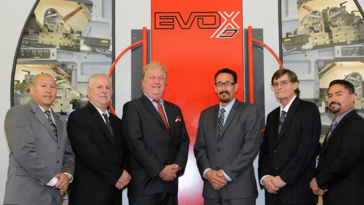 Pictured (from left): Signature Flexible Packaging operations manager Juan Huitz, pre-press and graphics manager Jorge Valdez, vice-president of sales and marketing Jeff Sewell, Backer, printing plant manager Dennis White and technical manager Armando Lira Pictured (from left): Signature Flexible Packaging operations manager Juan Huitz, pre-press and graphics manager Jorge Valdez, vice-president of sales and marketing Jeff Sewell, Backer, printing plant manager Dennis White and technical manager Armando Lira
