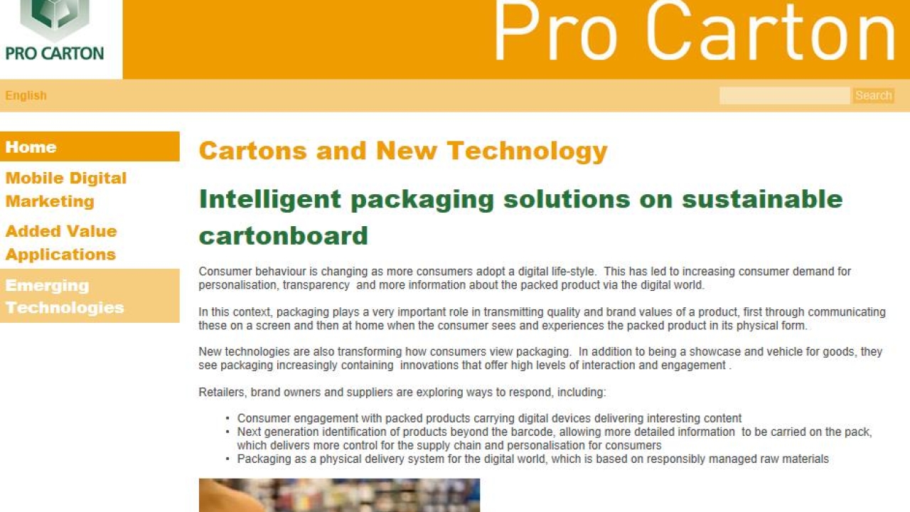 Pro Carton has launched a new website to detail how cartonboard packaging is the ideal medium for packaging in the digital age