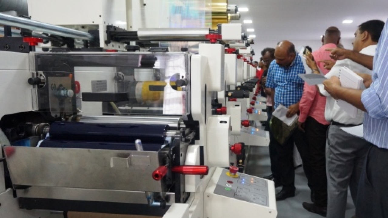 Printers at the Univacco open house at the Nilpeter factory in Chennai