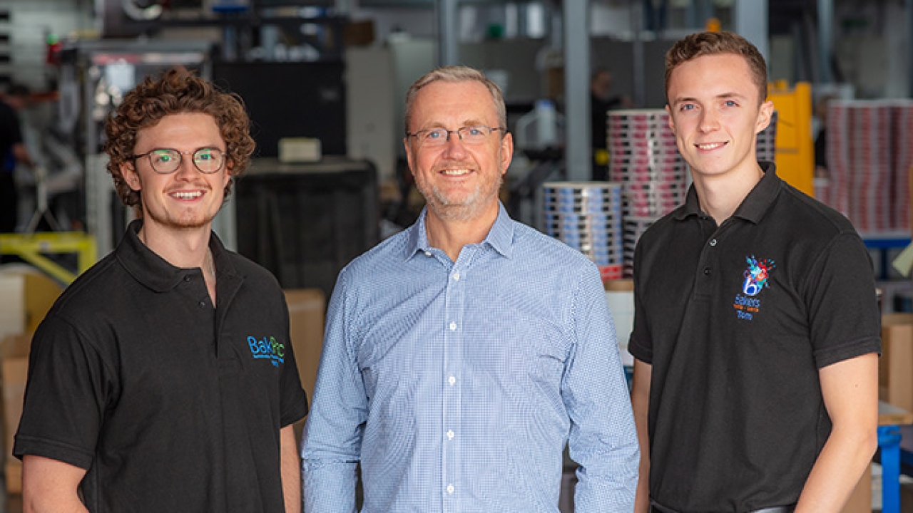 L-R: Harry Baker, Steve Baker and Tom Baker of Baker Labels