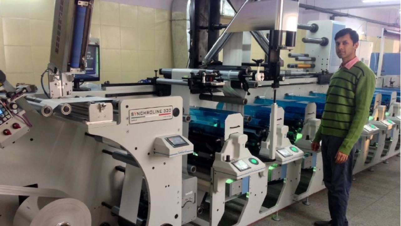 Lombardi Synchroline UV flexo press installed at Print Square in Delhi 