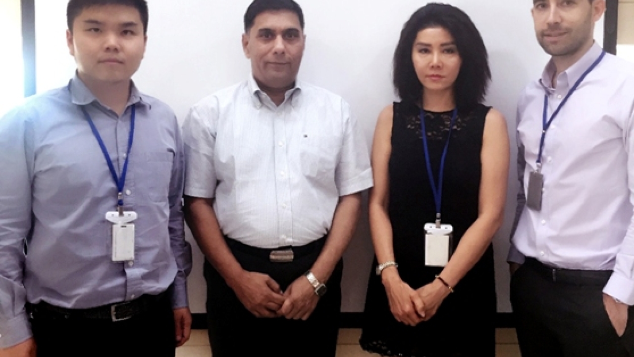 L-R: Napat Bavornwattanakorn, KPN sales and marketing director; Sanat Gandhi, QuadTech area sales manager; Kochavee Bavornwattanakorn, KPN managing director; Sebastien Tchnar, KPN general manager