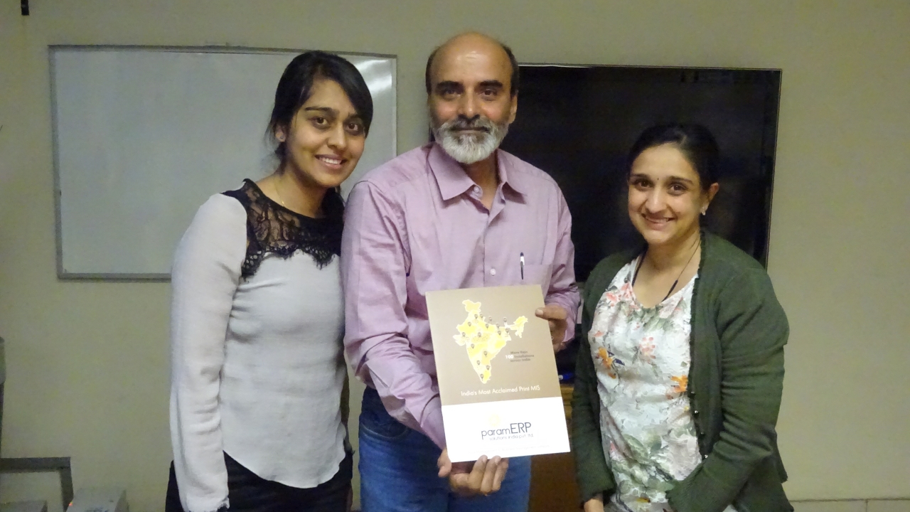 L to R: Karishma Bhagwan, finance manage; Vinod Nawab, director and Tulasi Chitta, management executive at ParamERP L to R: Karishma Bhagwan, finance manage; Vinod Nawab, director and Tulasi Chitta, management executive at ParamERP