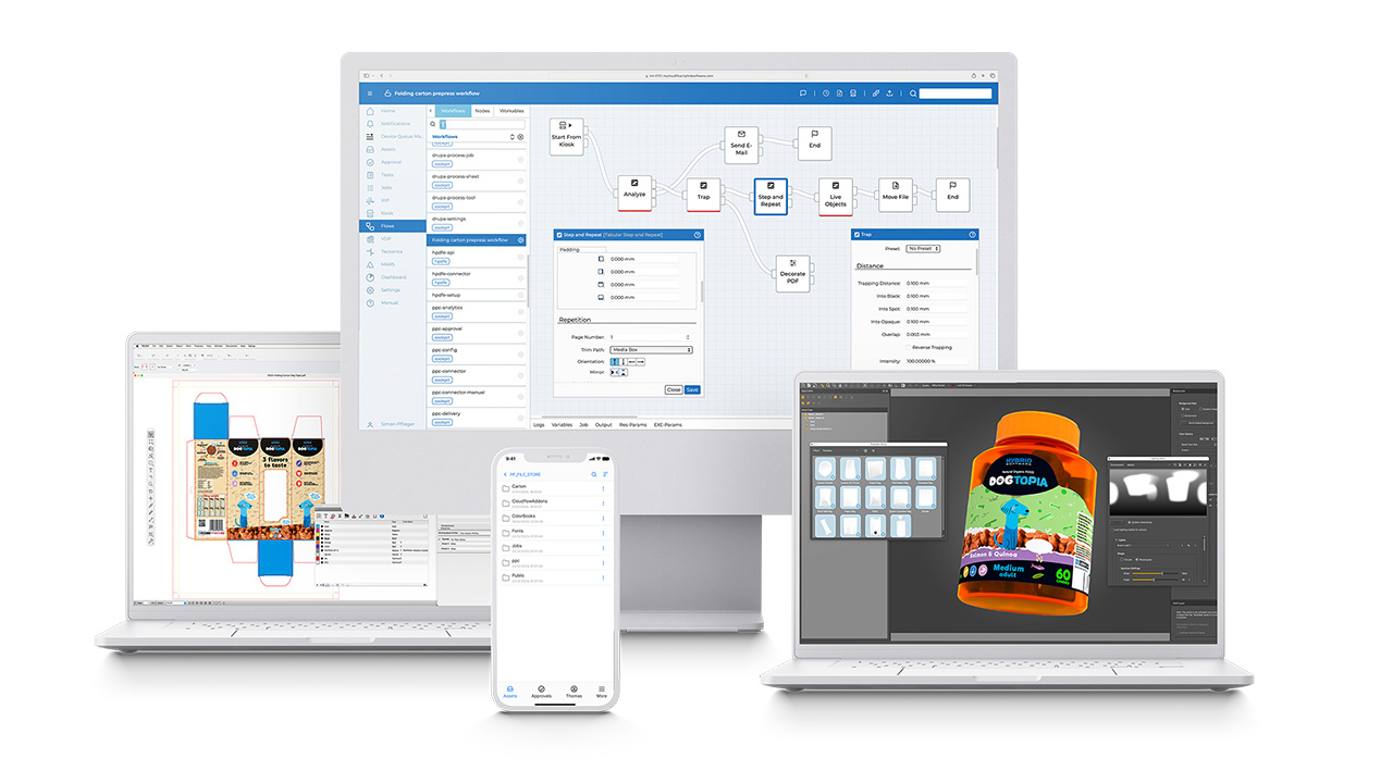 various programs on computers from Hybrid Software