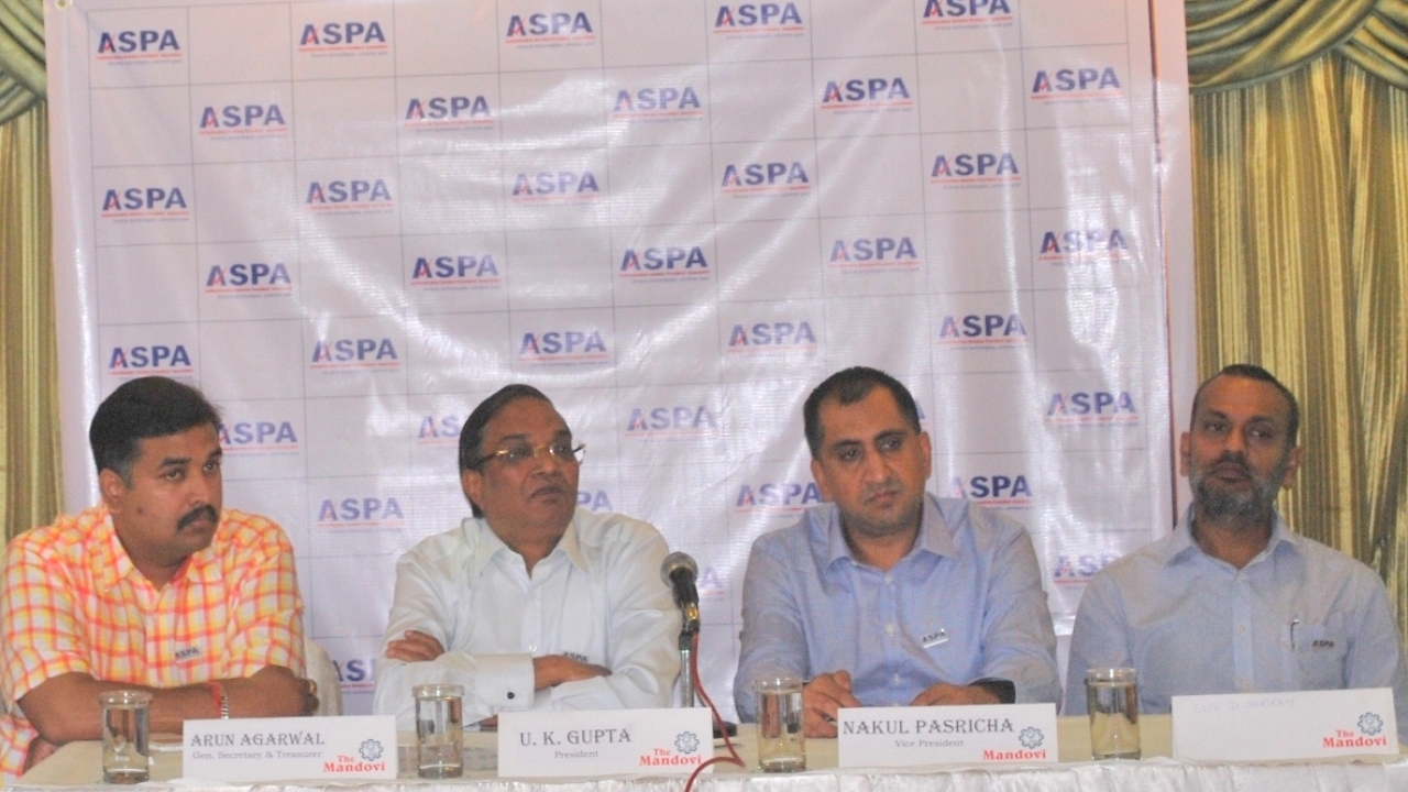 From Left to Right: Arun Agarwal, general secretary, ASPA; U K Gupta, president, ASPA; Nakul Pasricha, vice president, ASPA and Luv D Shriram, member of the governing body at ASPA From Left to Right: Arun Agarwal, general secretary, ASPA; U K Gupta, president, ASPA; Nakul Pasricha, vice president, ASPA and Luv D Shriram, member of the governing body at ASPA