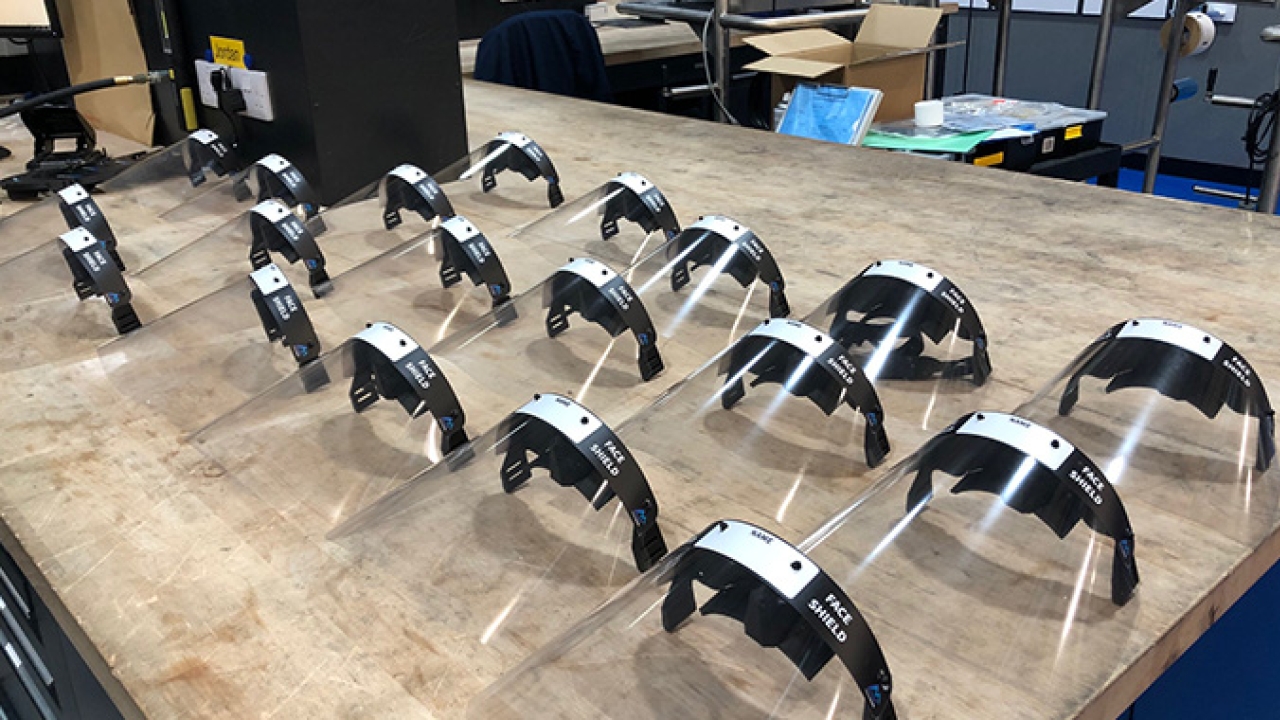 Clearmark Solutions produces face shields and donates them to the local NHS facilities Clearmark Solutions produces face shields and donates them to the local NHS facilities