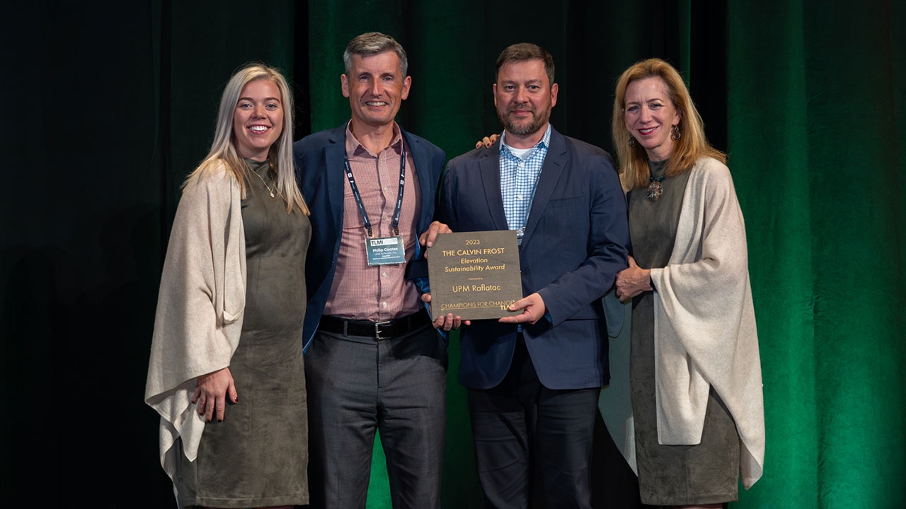 UPM Raflatac wins 2023 TLMI Calvin Frost Elevation Sustainability Award