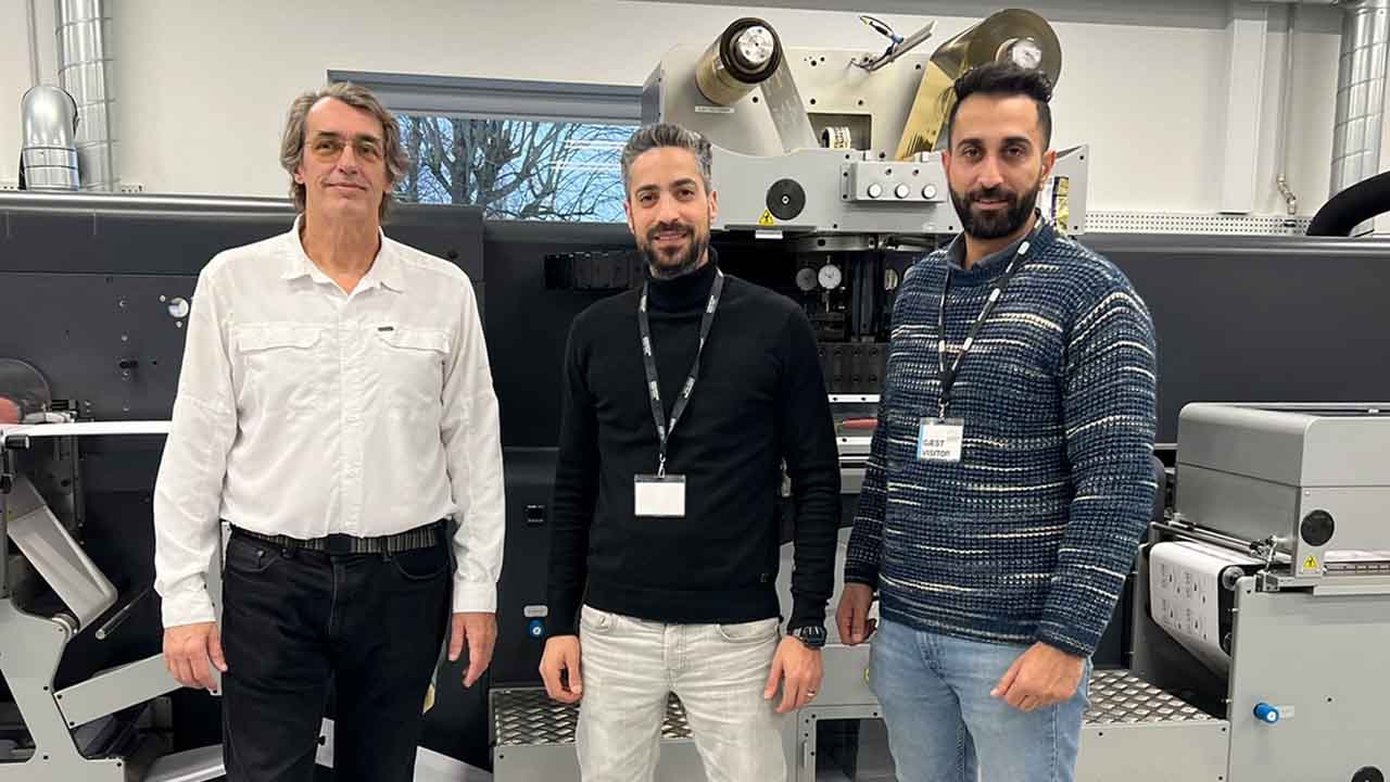 (L-R) Jos Kabouw, global senior account manager at GM, Ahmad Alramahi, owner of Label Lab, and Maher Dakkouri, CEO of Sixth Dimension