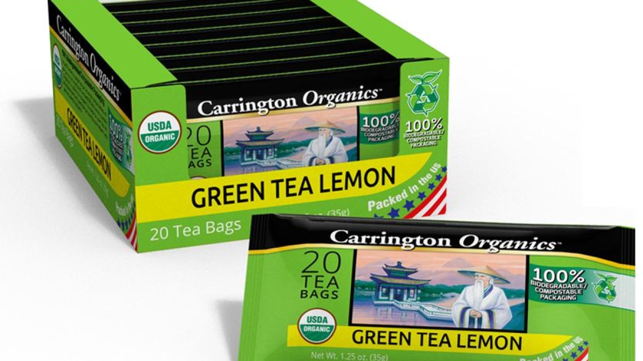 Carrington Tea is using Innovia Films’ bio-based NatureFlex packaging films for its Organics range as it targets differentiation on the shelf through a packaging format rarely seen in the US Carrington Tea is using Innovia Films’ bio-based NatureFlex packaging films for its Organics range as it targets differentiation on the shelf through a packaging format rarely seen in the US