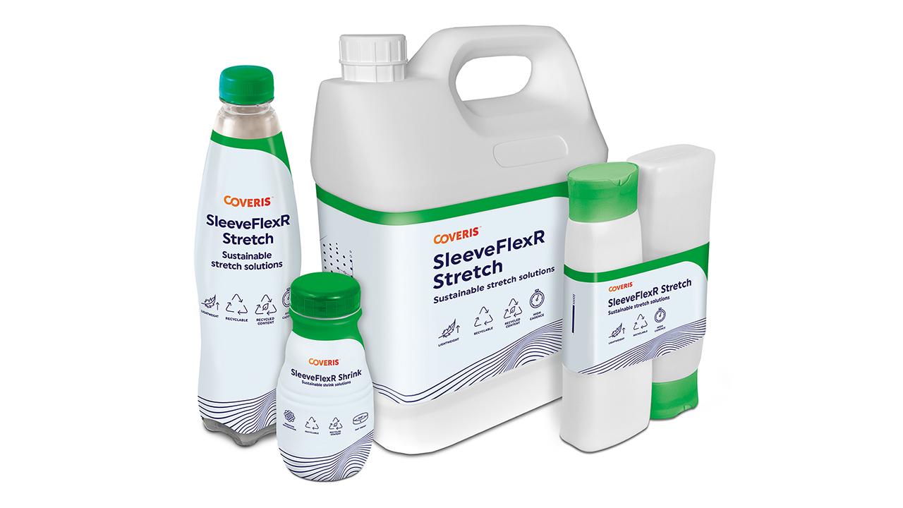 SleeveFlexR Stretch sleeves on a variety of different shaped products