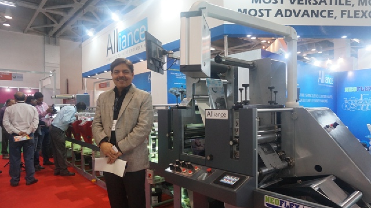 Director Jatinder Julka at his company's stand at Labelexpo India 2016 Director Jatinder Julka at his company's stand at Labelexpo India 2016