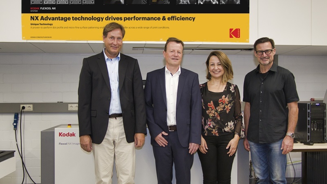 Pictured (from left): Professor Volker Jansen, Stuttgart Media University; Roland Hamacher, Kodak; Nilgun Turan, Kodak; Professor Martin Dreher, DFTA