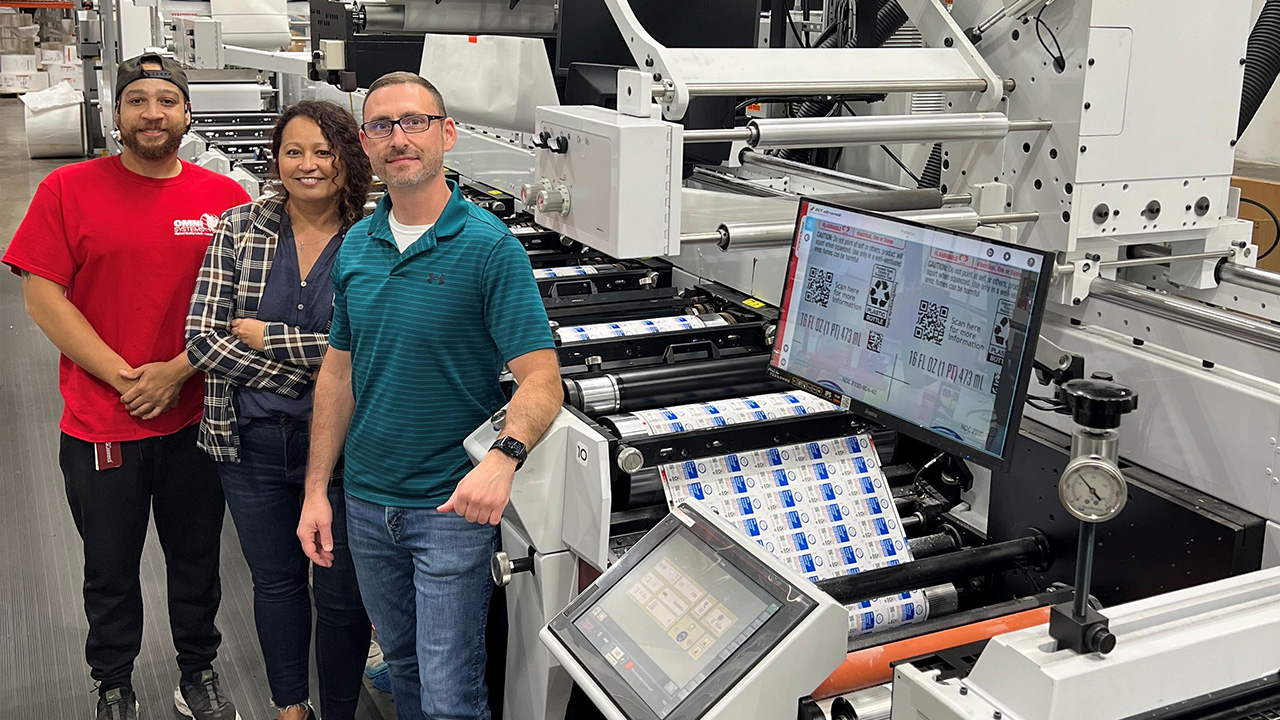(L-R) Angelo Nelson, press operator; Connie Little, sales and marketing associate; John Ashby, plant manager at Omni Systems, St. Louis, MO