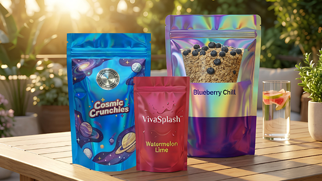 Flexible packaging with holographics