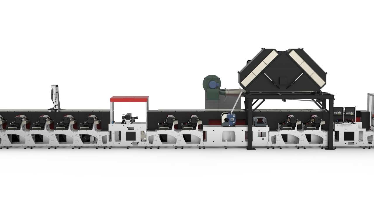 The Card Line press includes 14 UV flexo heads, a Domino K600i for variable printing and verification of variable data, scratch off verification with G series void marking, plus a screen unit for application of the scratch off inks and two die-cutting units