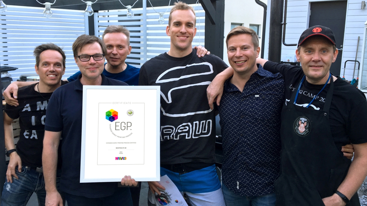 Westpak, a Finnish manufacturer of high quality flexo printed packaging, has been awarded Europe’s first extended gamut printing (EGP) partnership certificate by Marvaco
