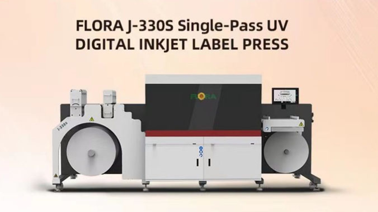 Flora (Shenzhen Runtianzhi) is presenting its 350mm UV label press J330-S at Labelexpo Americas 2022 in Chicago