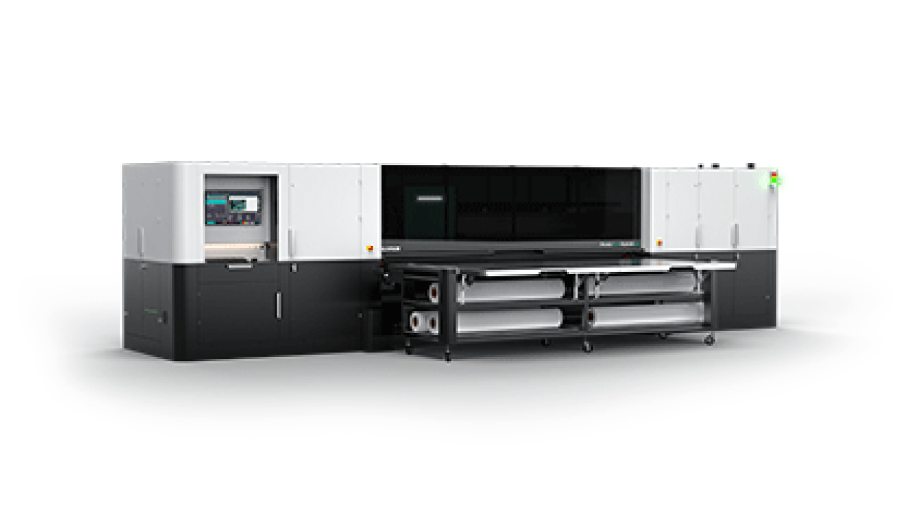 The wide format hybrid printer handles both rigid and flexible media