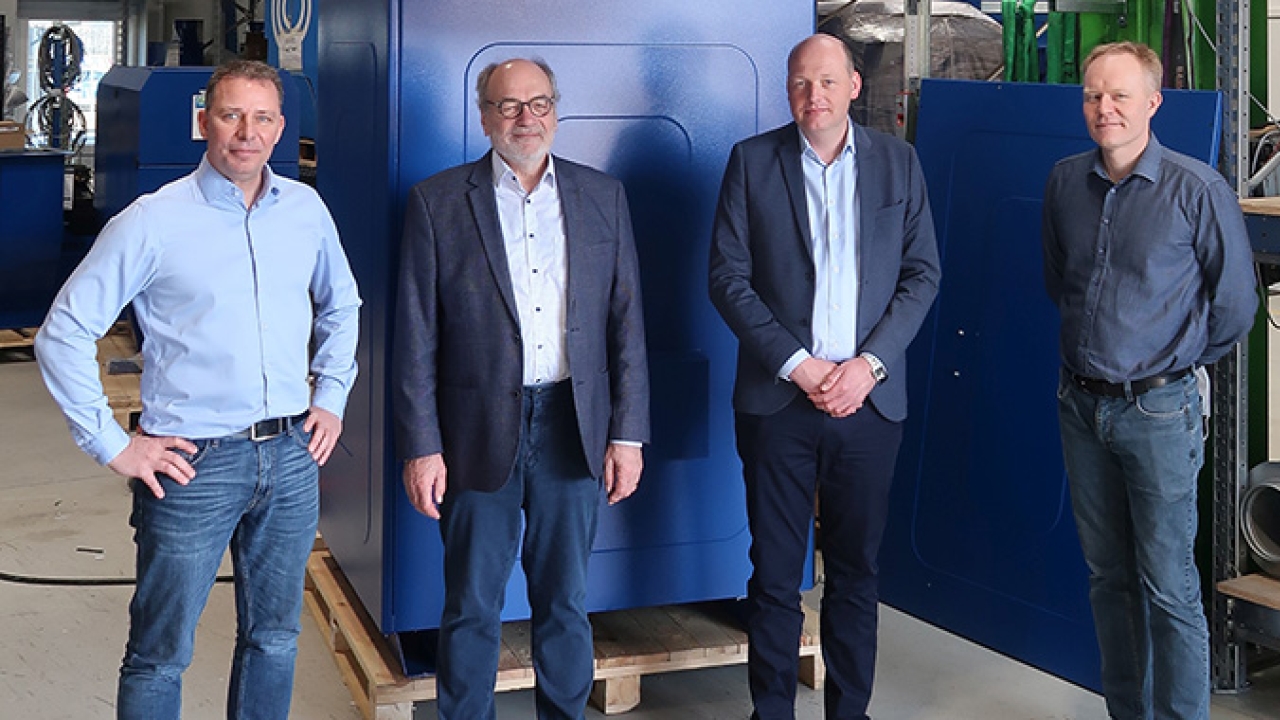 R-L: Karsten Klein (COO), Leif Hansen (Senior Advisor), Ulrik Hansen (CEO), and Karsten Kejlhof (CCO) at Lundberg Tech