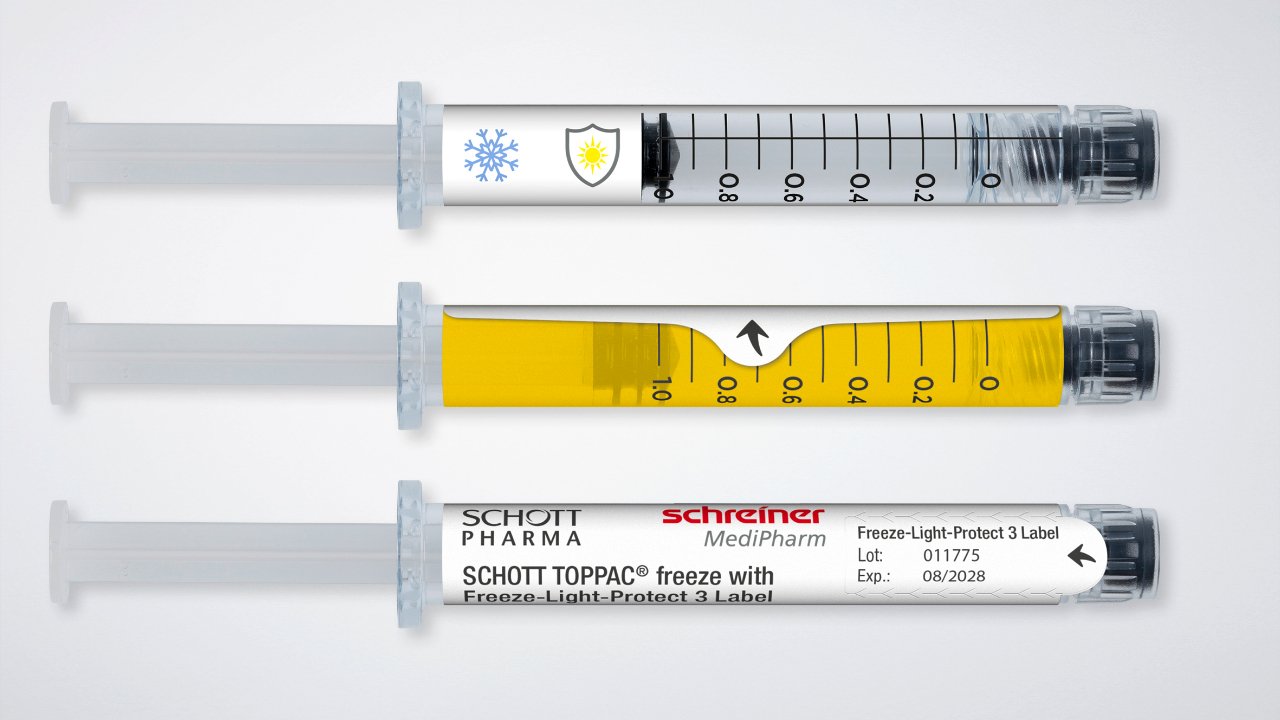 Freeze light protect cryogenic labels from Schreiner MediPharm