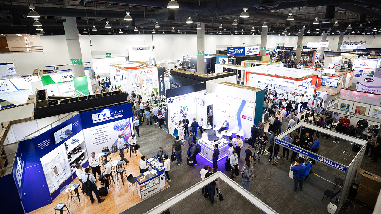 an aerial view of exhibitor booths at Labelexpo Mexico 2023